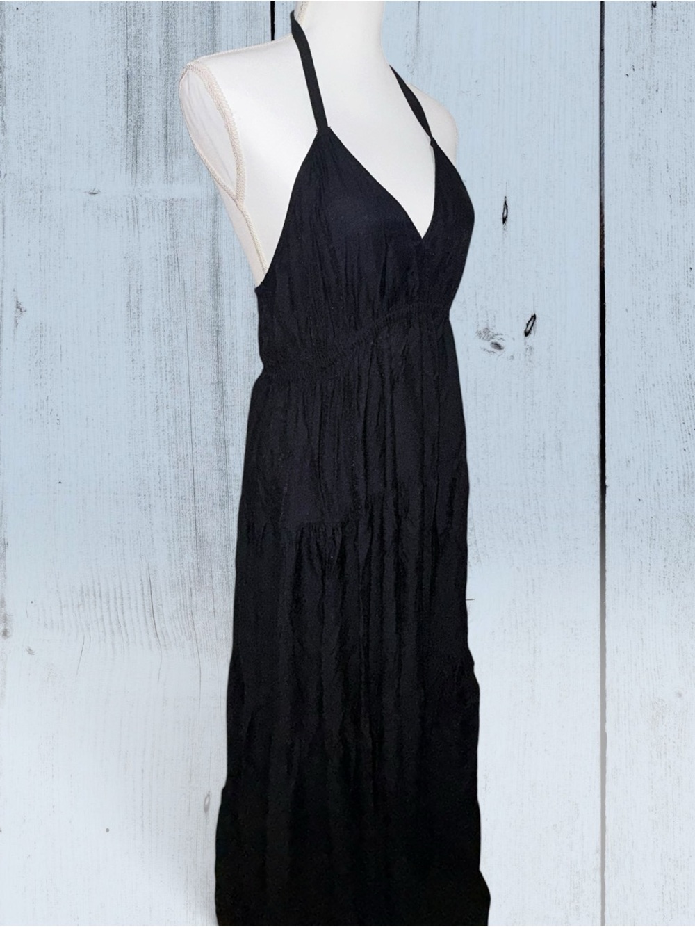 Express Black Halter V-Neck Maxi Dress